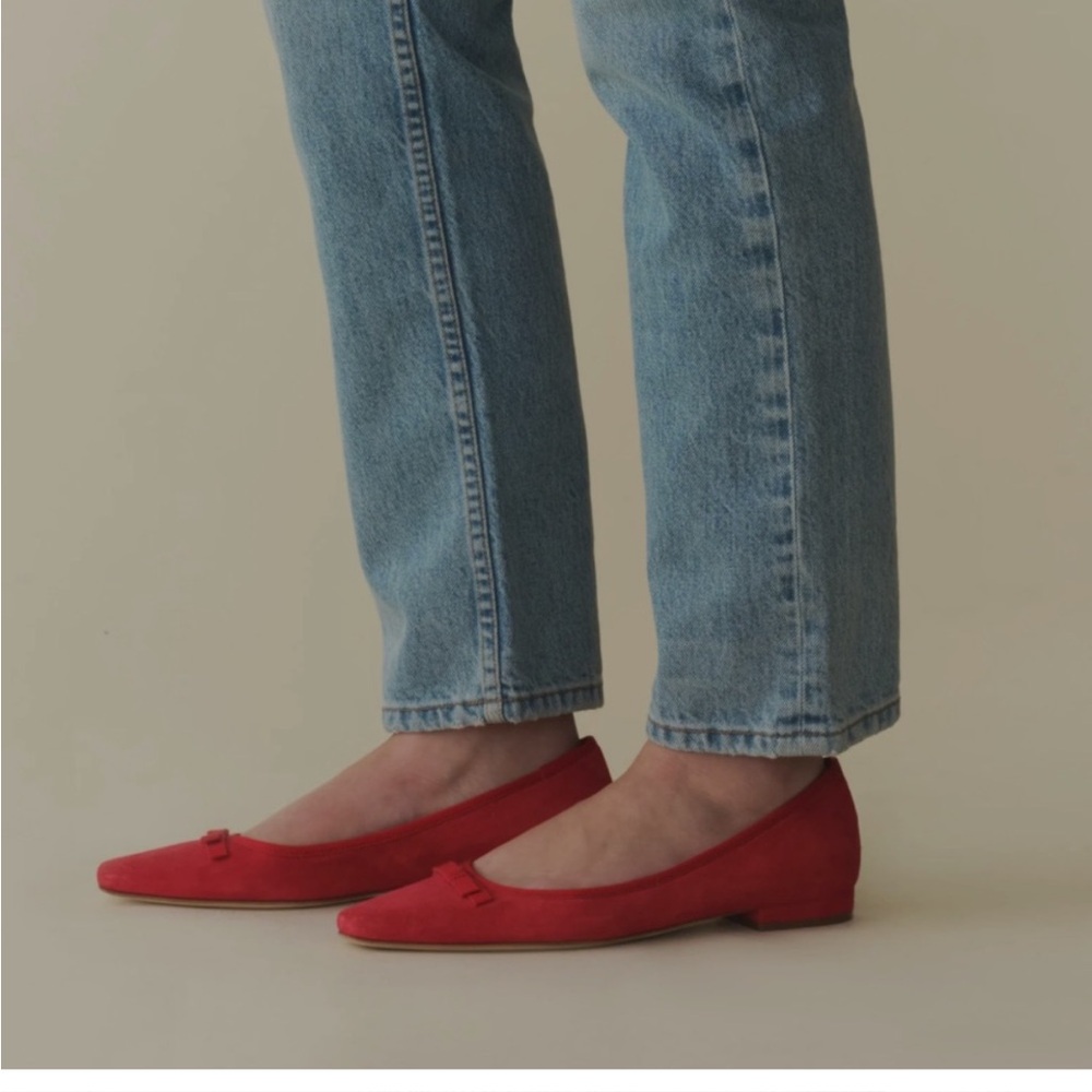 Doen Odette. Red ballet flats. Size 41.